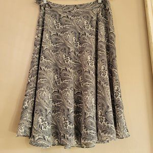 Jones New York Grey Blue Paisley Skirt
